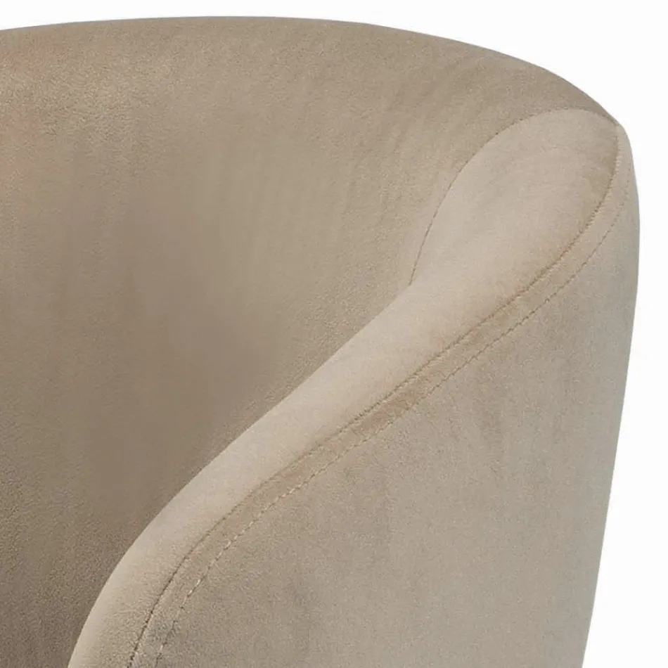 كرسي دوار قابل للتعديل في الارتفاع مصنوع من المخمل والفولاذ - ألاسيو Viadurini