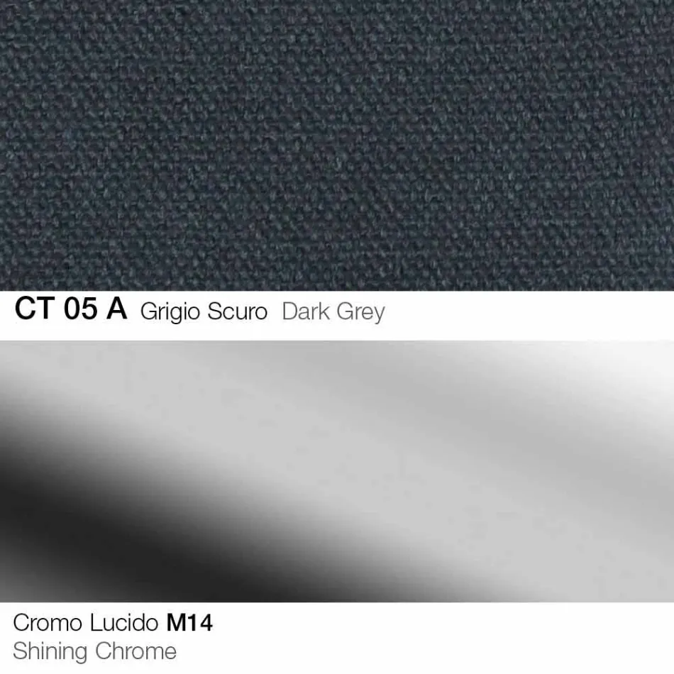 كرسي دوار مصنوع من القماش والفولاذ مع رافعة غازية، صنع في إيطاليا - ماركيزي Viadurini