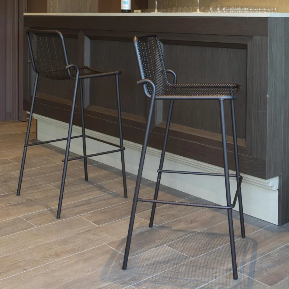 كرسي خارجي قابل للتكديس مصنوع من المعدن في إيطاليا، قطعتان - فيكاس Viadurini