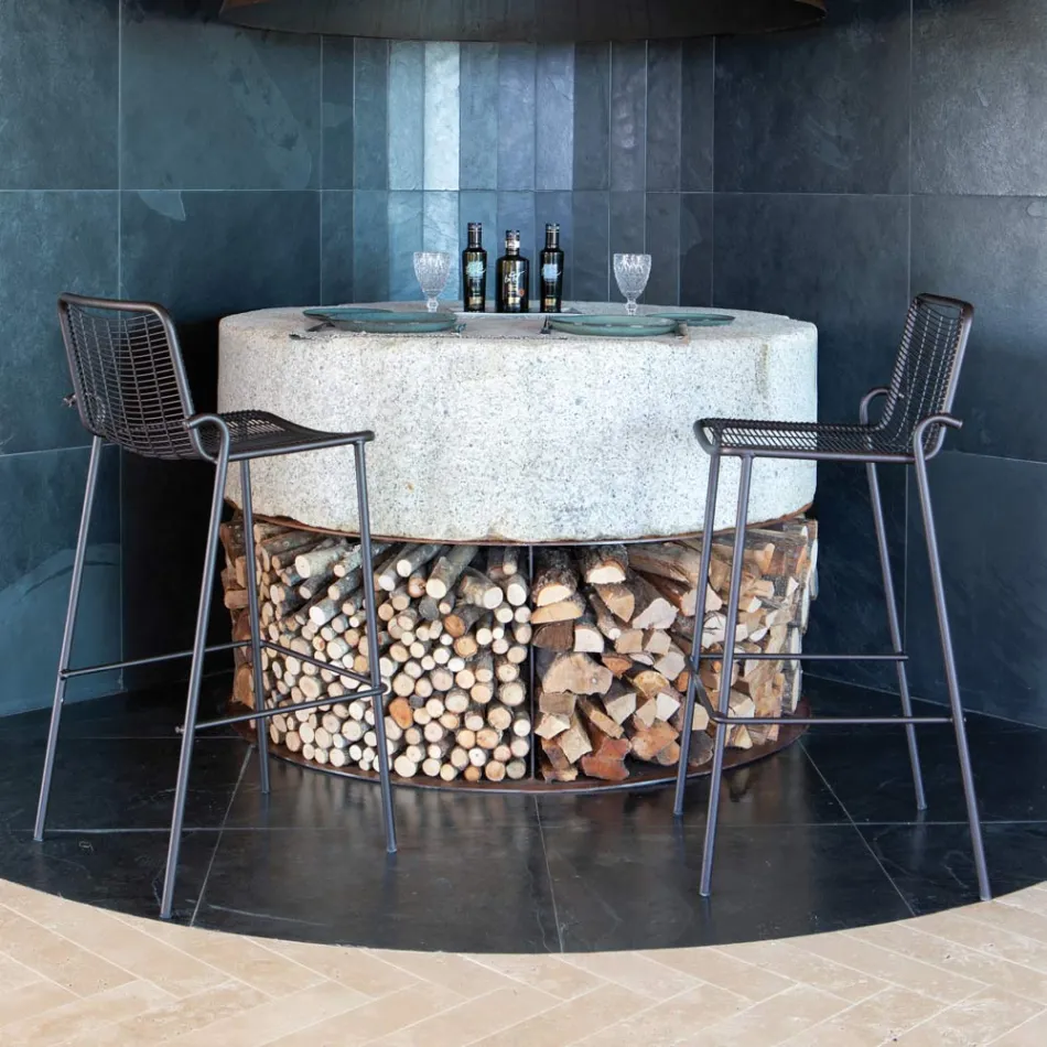 كرسي خارجي قابل للتكديس مصنوع من المعدن في إيطاليا، قطعتان - فيكاس Viadurini