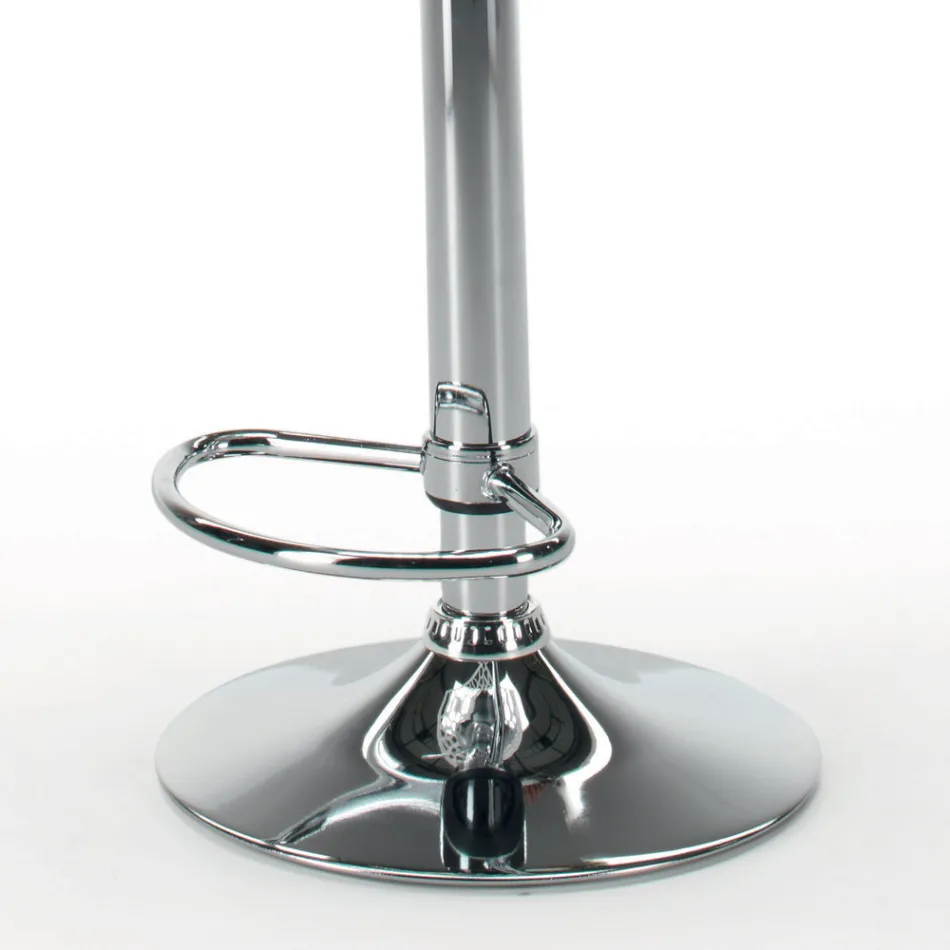 كرسي من الجلد البيئي والفولاذ مع رافعة غازية صنع في إيطاليا - لورينزا Viadurini