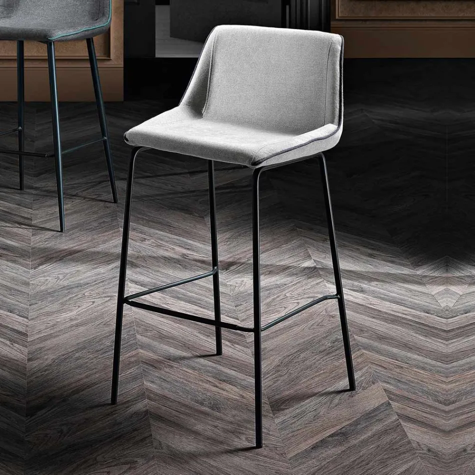 كرسي عصري ملون من المعدن والقماش، صنع في إيطاليا - ماريانيت Viadurini