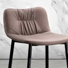 كرسي مصنوع من نسيج ألياف وجلد ومعادن، صنع في إيطاليا - جوهان Viadurini