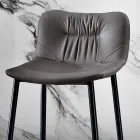 كرسي مصنوع من نسيج ألياف وجلد ومعادن، صنع في إيطاليا - جوهان Viadurini