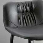 كرسي مصنوع من نسيج ألياف وجلد ومعادن، صنع في إيطاليا - جوهان Viadurini