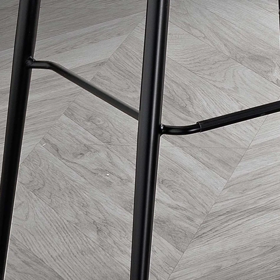 كرسي مصنوع من نسيج ألياف وجلد ومعادن، صنع في إيطاليا - جوهان Viadurini