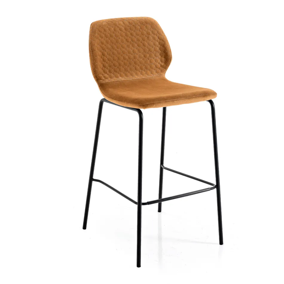 كرسي مطبخ عصري من المخمل المبطن الملون - سكارات Viadurini