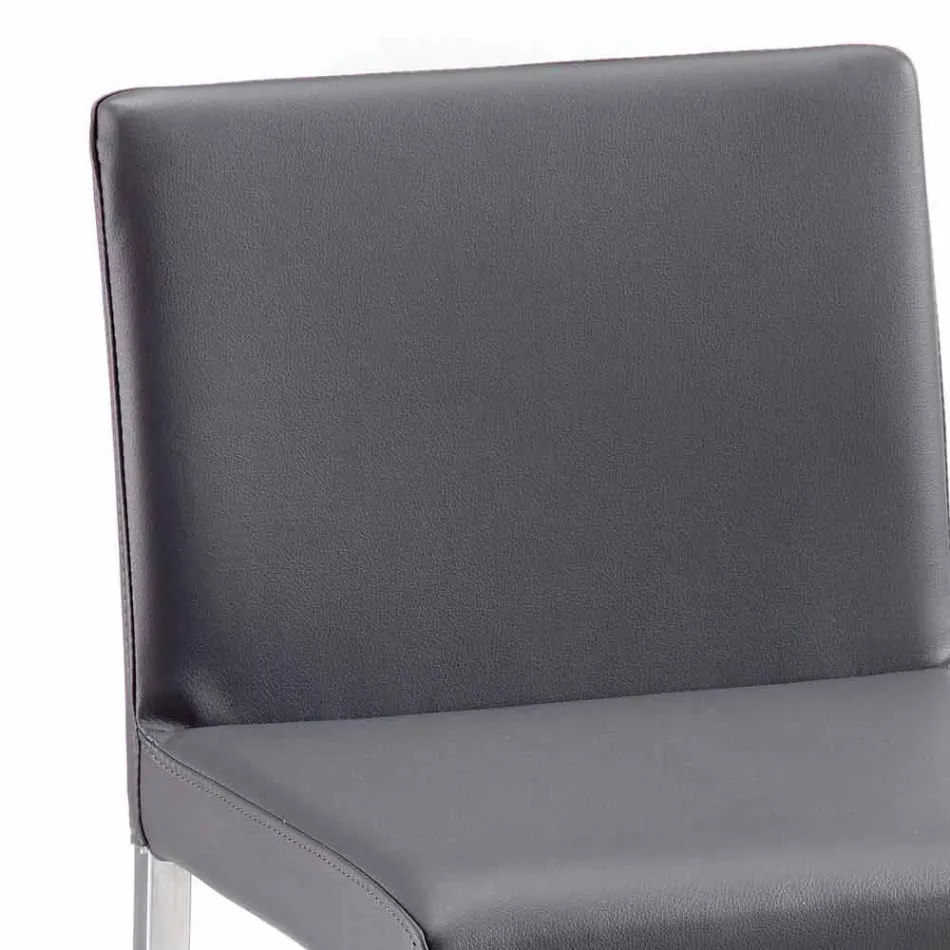 كرسي حديث من الجلد البيئي Alwyn H 94 سم، مصنوع بالكامل في إيطاليا Viadurini