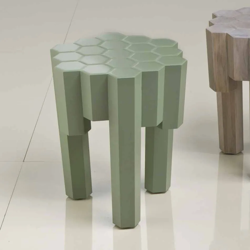 كرسي/طاولة قهوة بتصميم من الخشب الصلب، طول 38 × عمق 38 سم، بيجا Viadurini