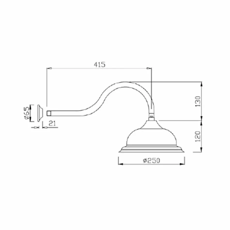 رأس دش مضاد للترسبات الكلسية مصنوع من الفولاذ والنحاس الكلاسيكي، صنع في إيطاليا - مينجو Viadurini
