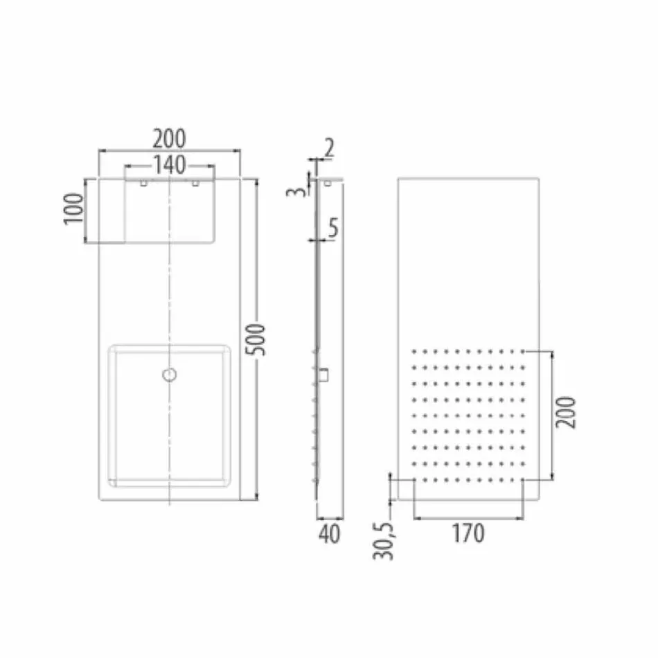 رأس دش جداري فولاذي مع فوهة مزدوجة صنع في إيطاليا - كارتيسيو Viadurini