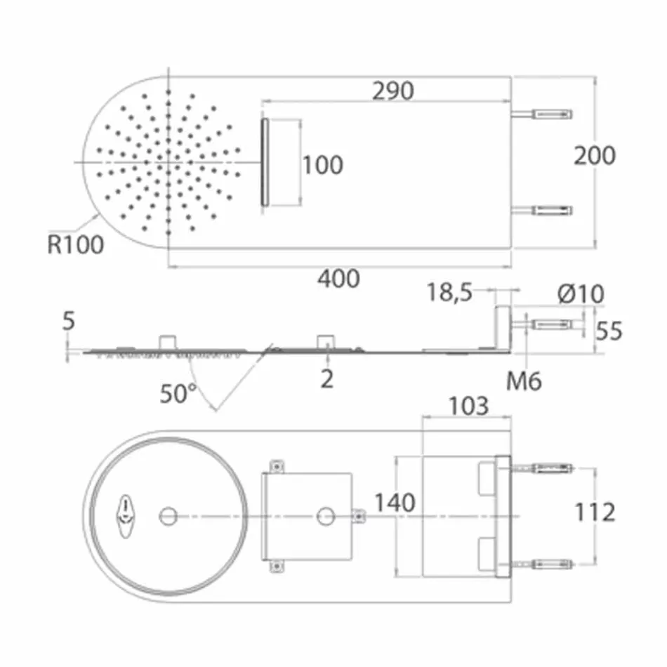 رأس دش حديث فائق النحافة مصنوع من الفولاذ في إيطاليا - كاسيو Viadurini