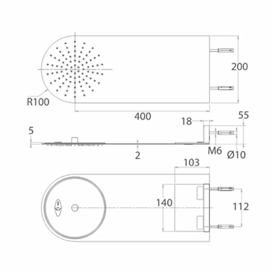 رأس دش حديث فائق النحافة مصنوع من الفولاذ في إيطاليا - كاسيو Viadurini