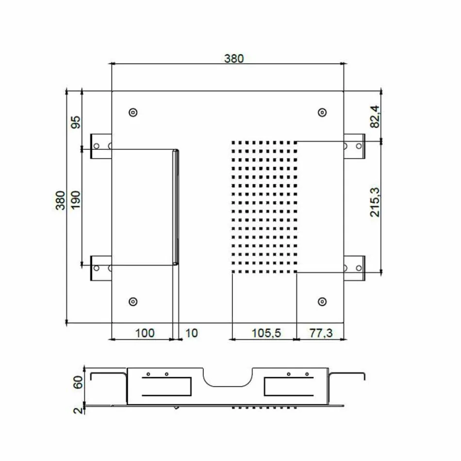 رأس دش سقف فولاذي مع فوهة مزدوجة صنع في إيطاليا - كوينتو Viadurini