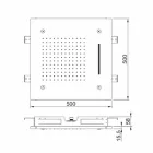 رأس دش سقفي من الفولاذ المقاوم للصدأ مزود بثلاث فتحات، صنع في إيطاليا - فريدو Viadurini