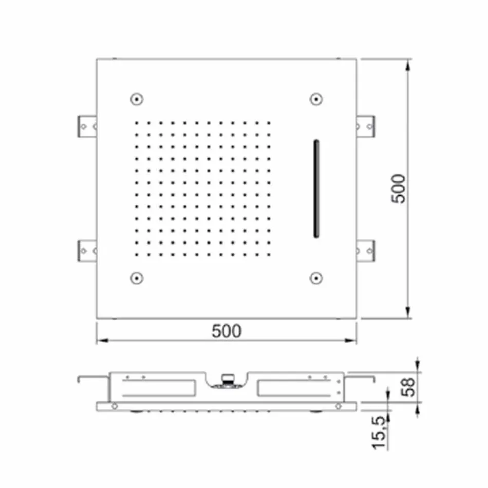 رأس دش سقفي من الفولاذ المقاوم للصدأ مزود بثلاث فتحات، صنع في إيطاليا - فريدو Viadurini