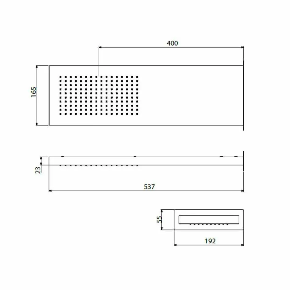 رأس دش فولاذي مزود بفوهة مطر، صنع في إيطاليا - نيروبي Viadurini