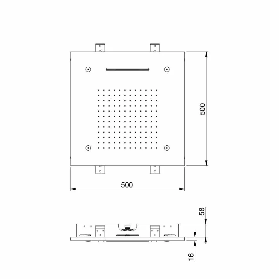 رأس دش من الفولاذ المقاوم للصدأ مع تقنية العلاج بالألوان، صنع في إيطاليا - سولفر Viadurini