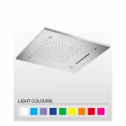 رأس دش من الفولاذ المقاوم للصدأ مع تقنية العلاج بالألوان، صنع في إيطاليا - سولفر Viadurini