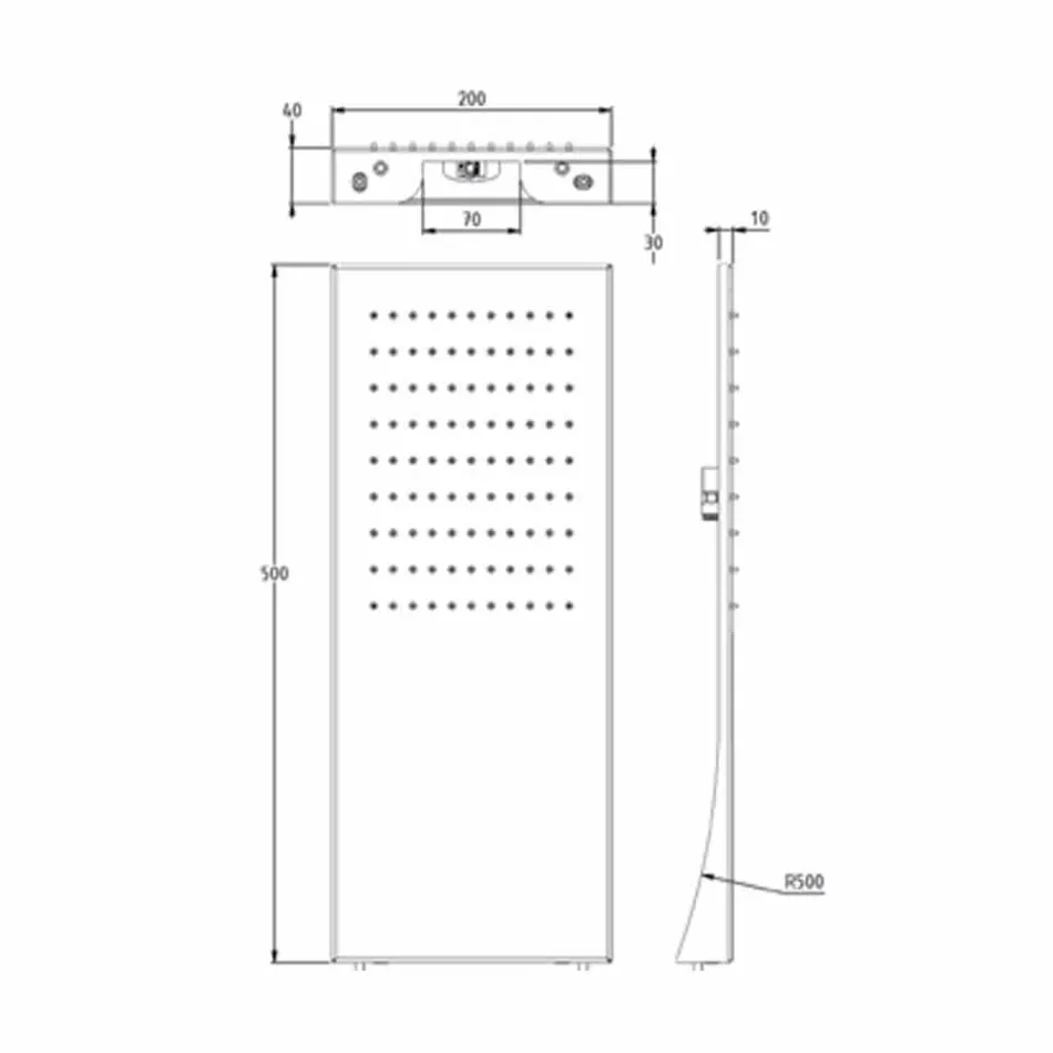 رأس دش من الفولاذ المقاوم للصدأ مع فوهة مطر صنع في إيطاليا - فيوردو Viadurini
