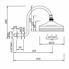 رأس دش نحاسي مع ذراع مقوس كلاسيكي مصنوع في إيطاليا - بيسكو Viadurini