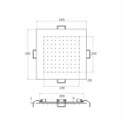 رأس دش مربع السقف مصنوع من الفولاذ في إيطاليا - نشا Viadurini