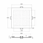 رأس دش مربع السقف مصنوع من الفولاذ في إيطاليا - نشا Viadurini