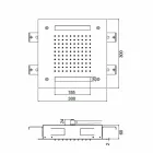 رأس دش مربع من الفولاذ المقاوم للصدأ مع تقنية العلاج بالألوان، صنع في إيطاليا - بيلبو Viadurini