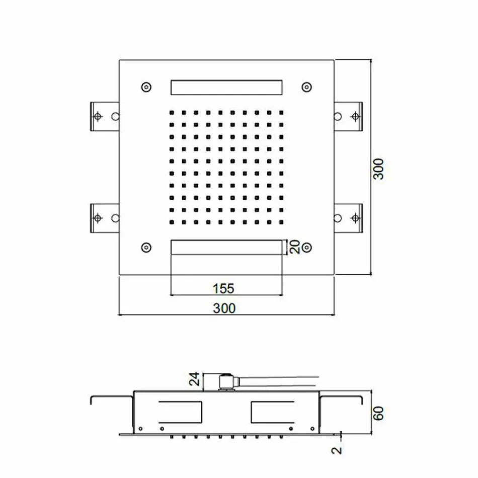 رأس دش مربع من الفولاذ المقاوم للصدأ مع تقنية العلاج بالألوان، صنع في إيطاليا - بيلبو Viadurini