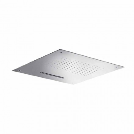 رأس دش مربع من الفولاذ المقاوم للصدأ مع فوهة مزدوجة صنع في إيطاليا - نيلو Viadurini