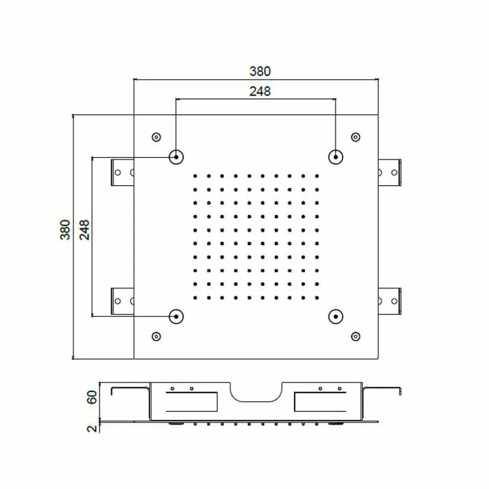رأس دش مربع من الفولاذ المقاوم للصدأ مع بخاخات صنع في إيطاليا - سيلمو Viadurini
