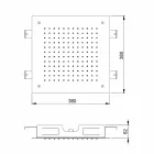 رأس دش مربع أحادي النفث مصنوع من الفولاذ المقاوم للصدأ في إيطاليا - Jet Viadurini