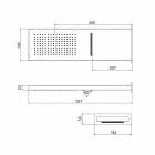 رأس دش مستطيل من الفولاذ المقاوم للصدأ مصنوع في إيطاليا - أحمر Viadurini