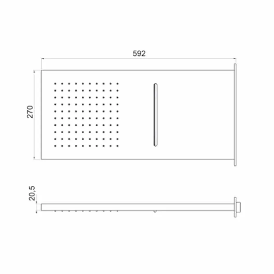 رأس دش مستطيل من الفولاذ المقاوم للصدأ مصنوع في إيطاليا - أنيتو Viadurini