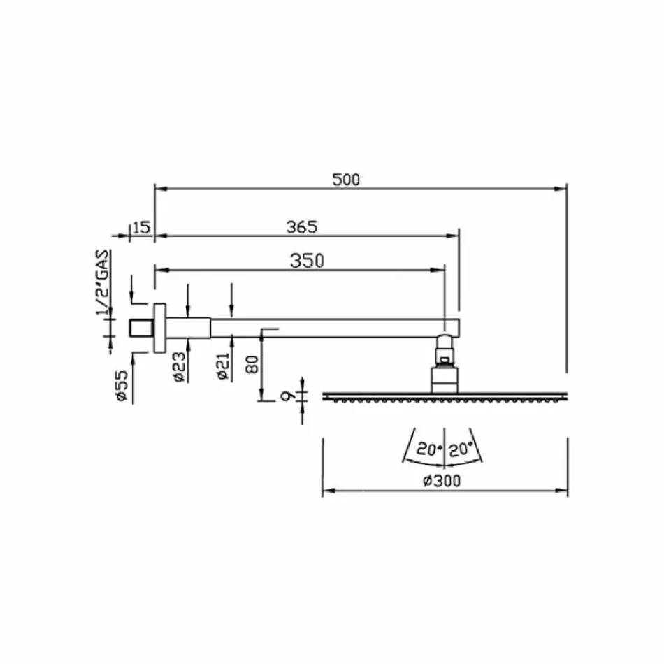 رأس دش دائري من الفولاذ المقاوم للصدأ والنحاس صنع في إيطاليا - أوريليو Viadurini