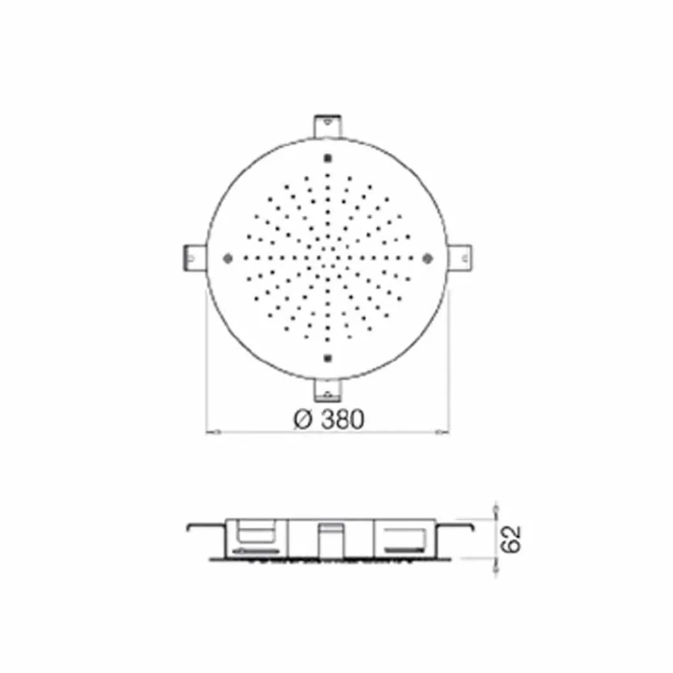 رأس دش دائري أحادي الفوهة مصنوع من الفولاذ المقاوم للصدأ، صنع في إيطاليا - كبريت Viadurini