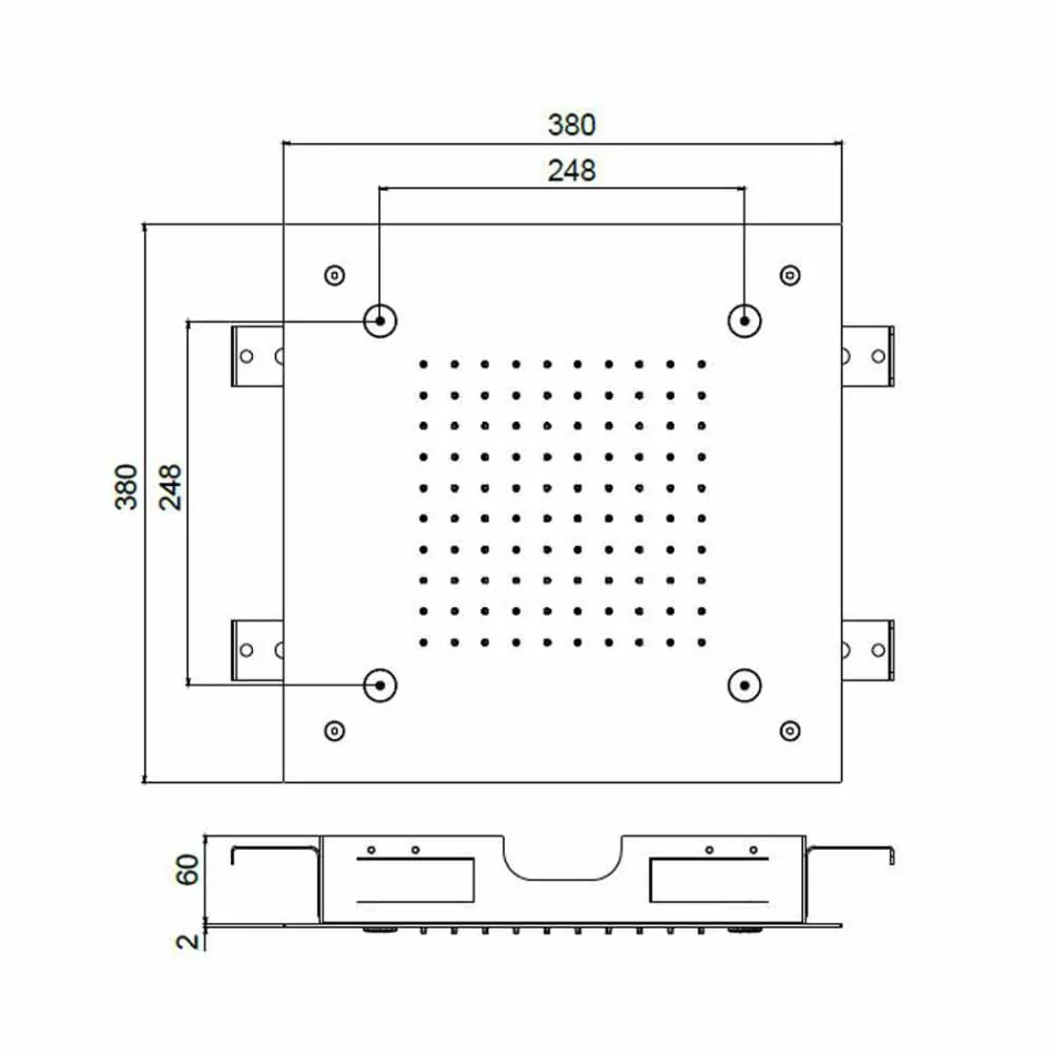 رأس دش فولاذي مزود بفوهة مطر ورذاذ، صنع في إيطاليا - سيلمو Viadurini