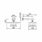 رأس دش أحادي الفوهة من الفولاذ مع ذراع دش نحاسي، صنع في إيطاليا - داردو Viadurini