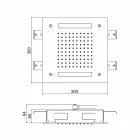 رأس دش أحادي الفوهة من الفولاذ المقاوم للصدأ مع تقنية العلاج بالألوان LED، صنع في إيطاليا - Sauron Viadurini