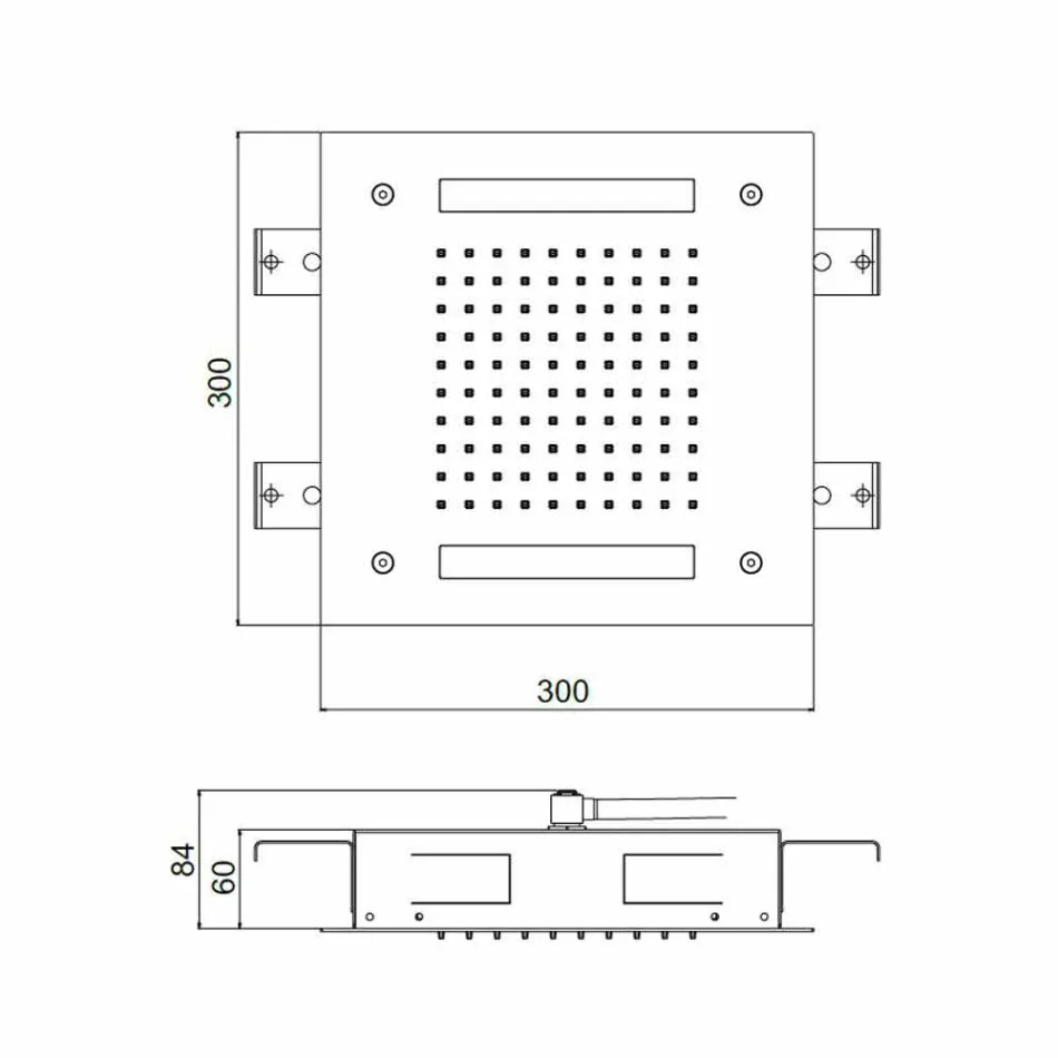 رأس دش أحادي الفوهة من الفولاذ المقاوم للصدأ مع تقنية العلاج بالألوان LED، صنع في إيطاليا - Sauron Viadurini