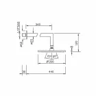 رأس دش مربع من الفولاذ مع ذراع دش نحاسي صنع في إيطاليا - Sespo Viadurini