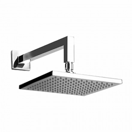 رأس دش مربع من الفولاذ مع ذراع دش نحاسي صنع في إيطاليا - Sespo Viadurini