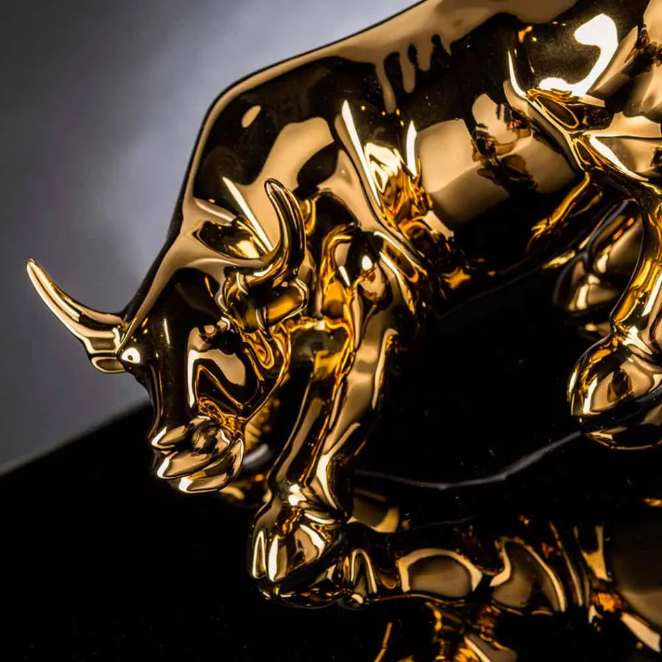 زينة سيراميكية على شكل ثور مصنوعة يدويًا في إيطاليا - بولينو Viadurini