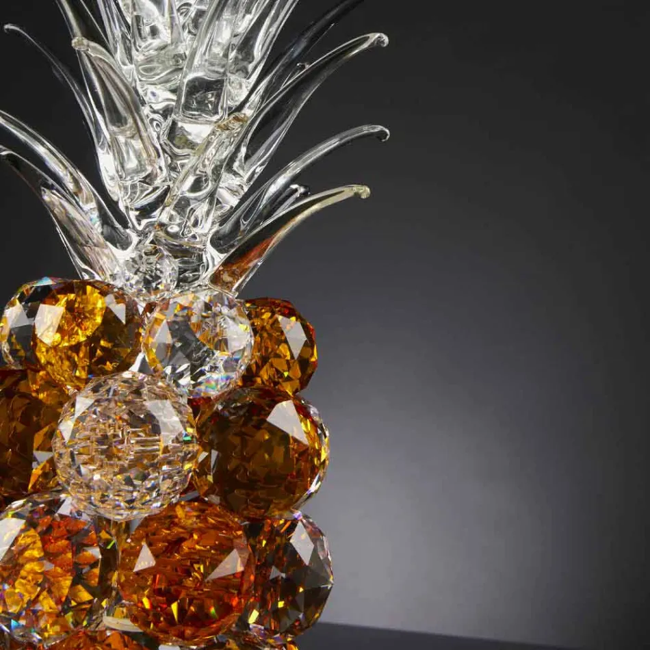 زينة كريستالية مزخرفة على شكل أناناس، صنع في إيطاليا - أناناس Viadurini