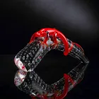 زخرفة زجاجية مزخرفة على شكل أبو بريص على قرن، صنع في إيطاليا - كورينو Viadurini