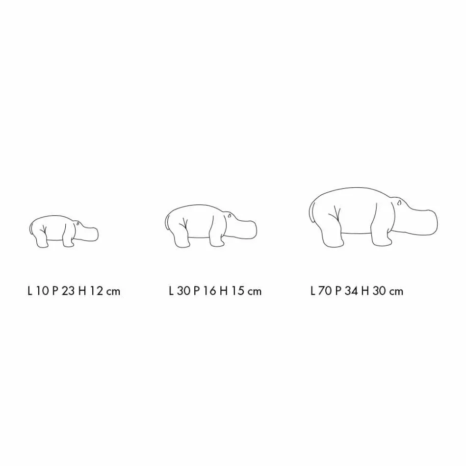 زينة خزفية على شكل فرس النهر، صنع في إيطاليا - سافاج Viadurini