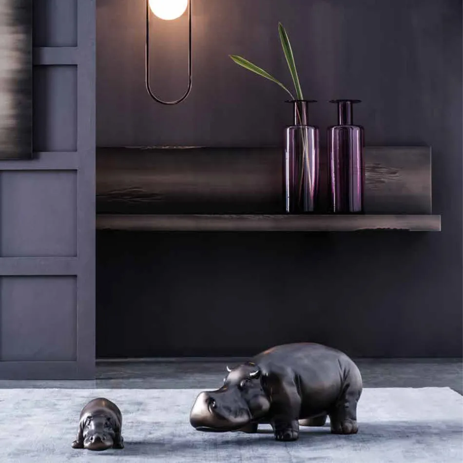 زينة خزفية على شكل فرس النهر، صنع في إيطاليا - سافاج Viadurini