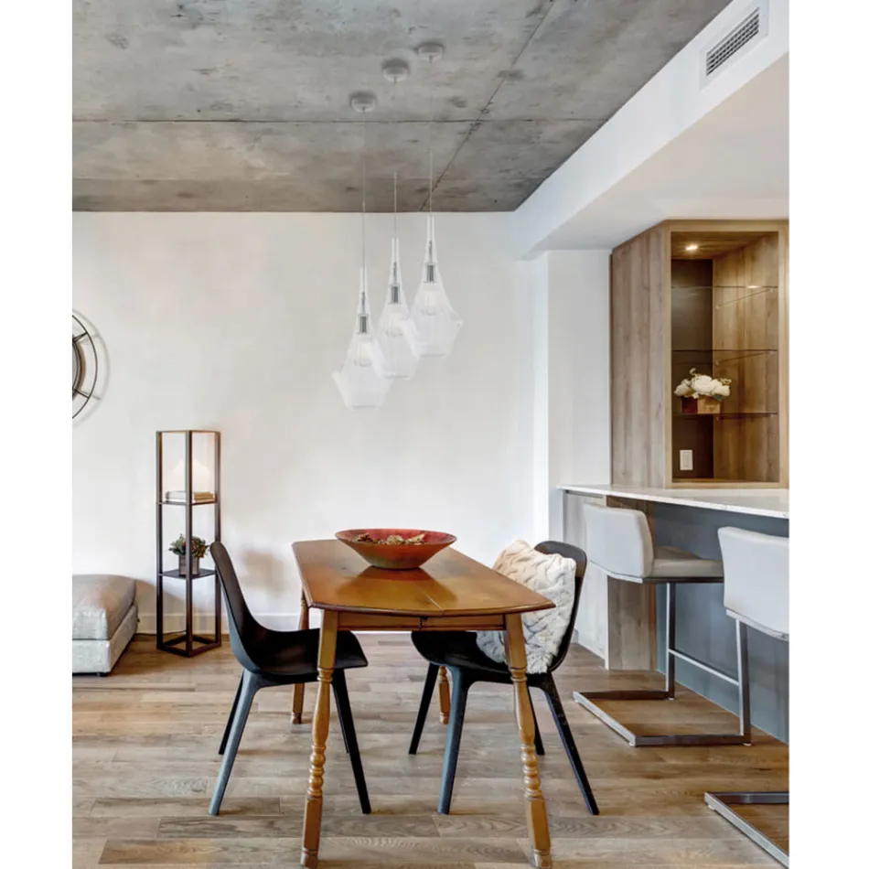 مصباح معلق من الحديد مع زجاج بايركس، صنع في إيطاليا، للديكور الداخلي - أوليمبو Viadurini