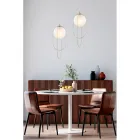 مصباح معلق من الحديد المطلي بالكروم مع كرة، صنع في إيطاليا، للديكور الداخلي - أوسلو Viadurini