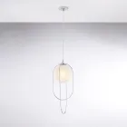 مصباح معلق من الحديد المطلي بالكروم مع كرة، صنع في إيطاليا، للديكور الداخلي - أوسلو Viadurini